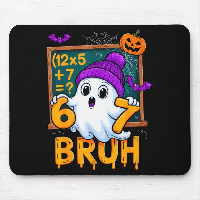 Mousepad 67 Teacher Halloween Ghost Six Seven Meme Math Hum (Frente)