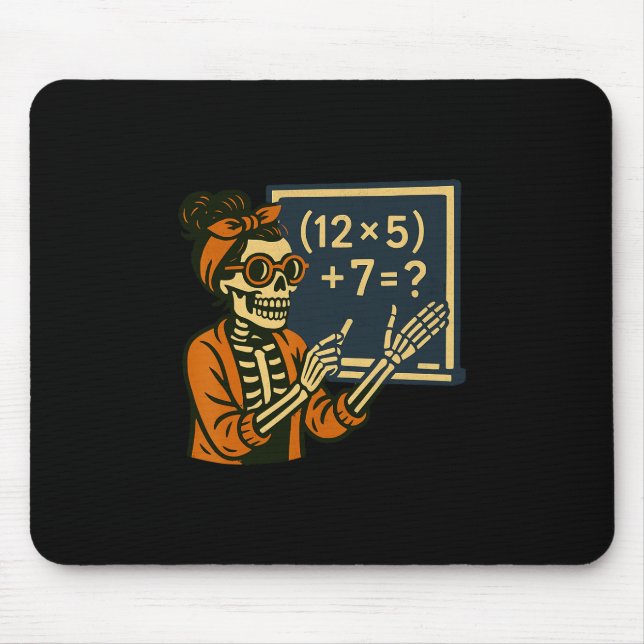 Mousepad 67 Teacher Halloween Skeleton Six Seven Meme Brain (Frente)