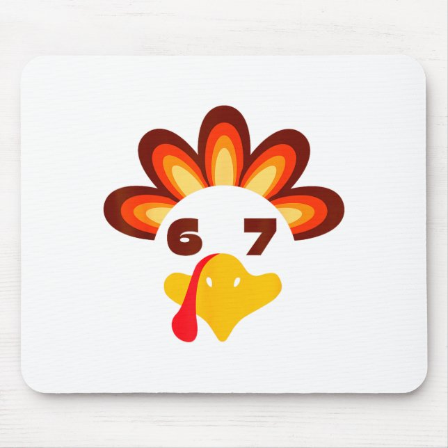 Mousepad 67 Thanksgiving Funny 6 7 Six Seven Turkey Social  (Frente)