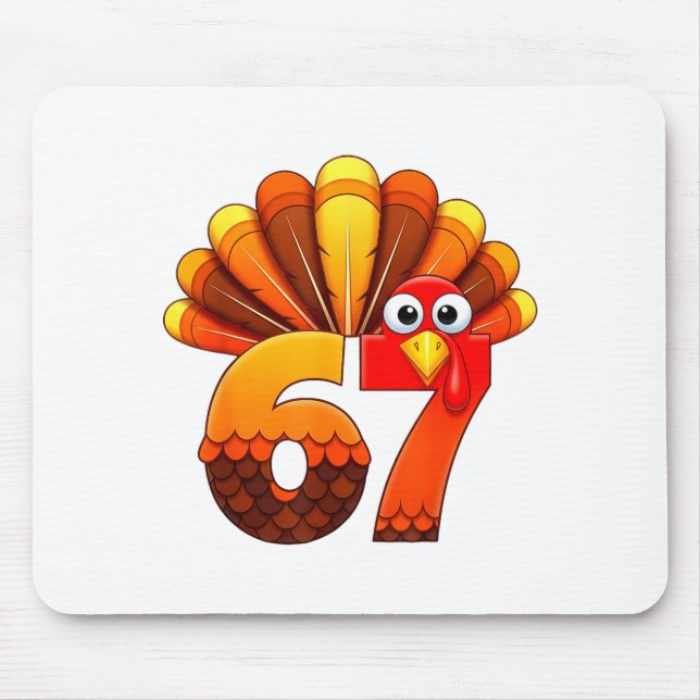 Mousepad 67 Thanksgiving Funny Turkey Costume Six Seven Mem (Frente)