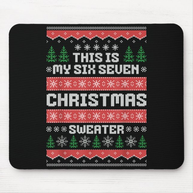 Mousepad 67 Ugly Christmas Sweater Six Seven Meme Xmas Whit (Frente)