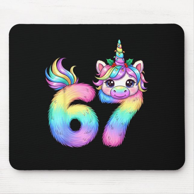 Mousepad 67 Unicorn Meme Girls Pajamas Funny Christmas Wome (Frente)