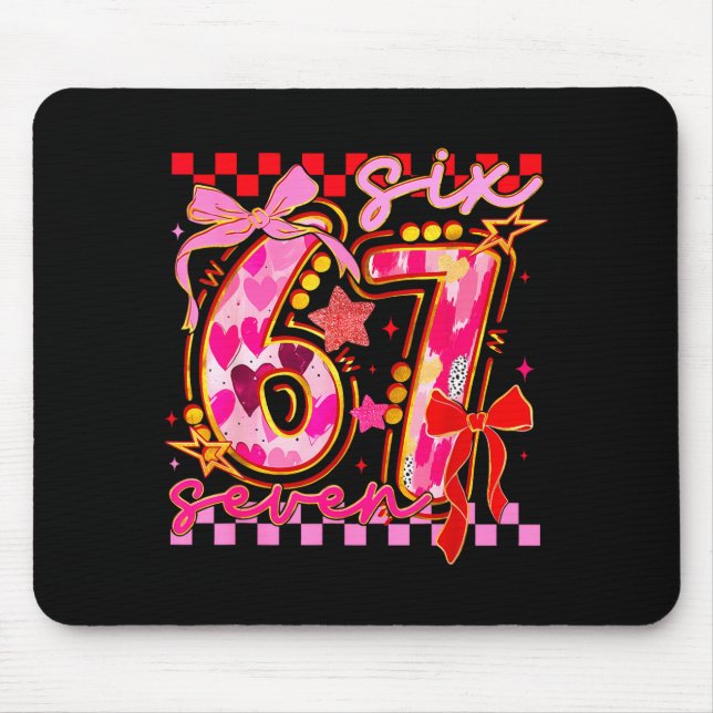 Mousepad 67 Valentine Day 6 7 Meme Six Seven Girl Kids  (Frente)