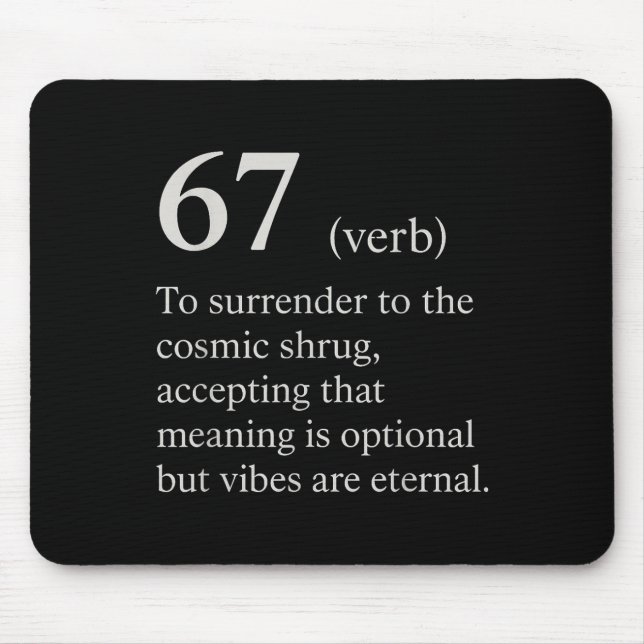 Mousepad 67 Verb Definition Meme Funny Internet Joke Trendi (Frente)