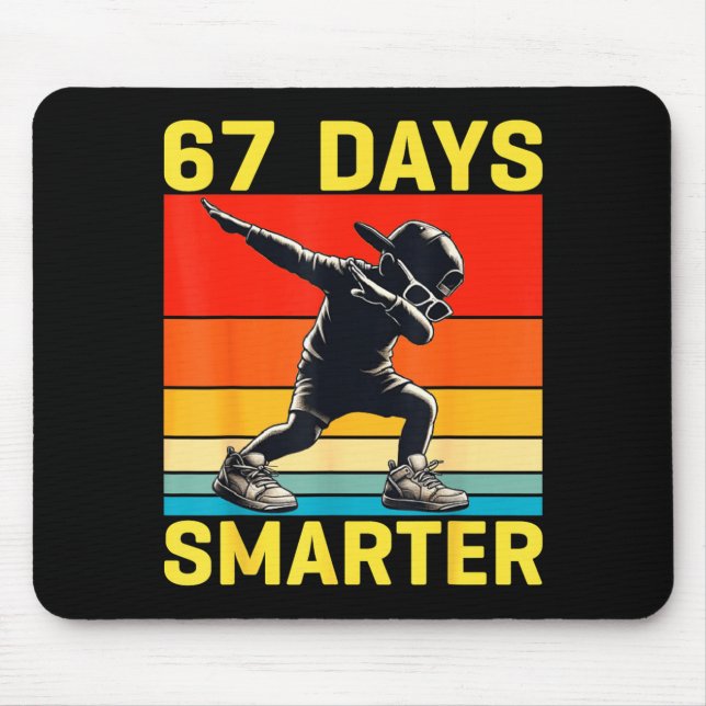 Mousepad 67th Day Of School 67 Days Smarter Dabbing Six Sev (Frente)