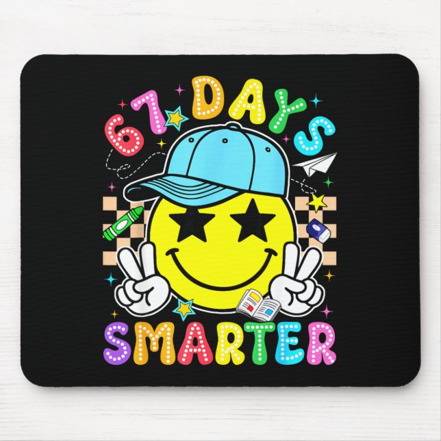 Mousepad 67th Day Of School 67 Days Smarter Teacher Boy Gir (Frente)