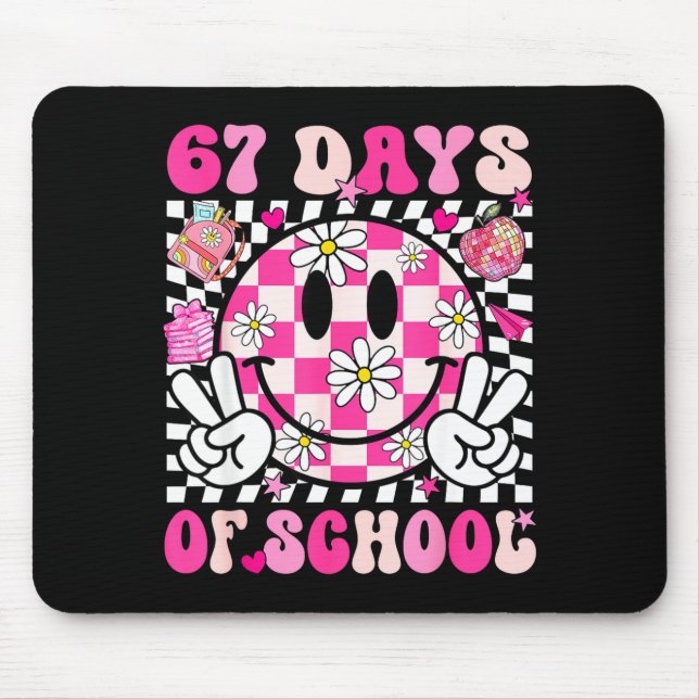 Mousepad 67th Day Of School 67 Days Smarter Teacher Girl Wo (Frente)