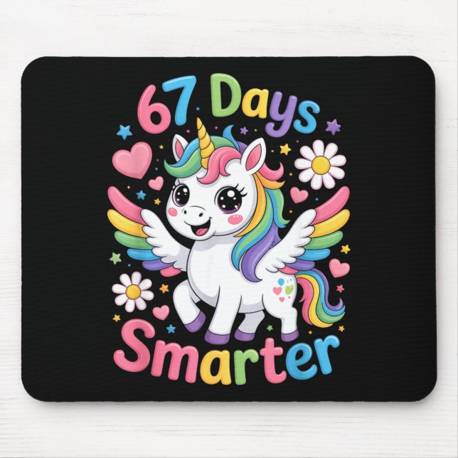Mousepad 67th Day Of School 67 Days Smarter Unicorn Teacher (Frente)