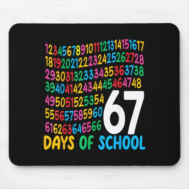 Mousepad 67th Day Of School 67 Math Numbers Teacher Kids 67 (Frente)