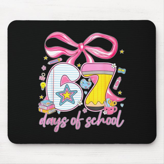 Mousepad 67th Day Of School 67 Six Seven Math Teacher Kids  (Frente)