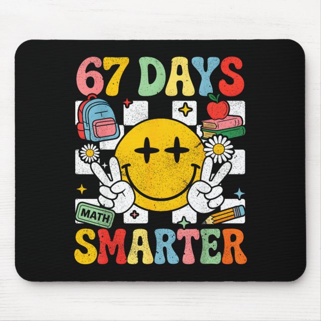 Mousepad 67th Day Of School Funny 67 Days Smarter Teacher B (Frente)