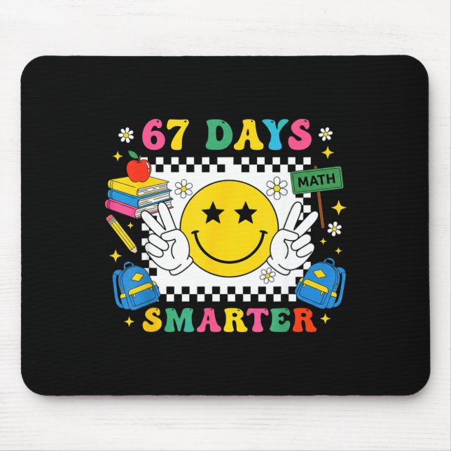 Mousepad 67th Day Of School Funny 67 Days Smarter Teacher B (Frente)