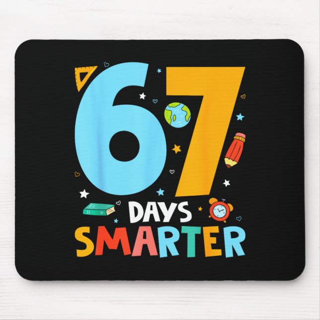 Mousepad 67th Day Of School Funny 67 Days Smarter Teacher B (Frente)