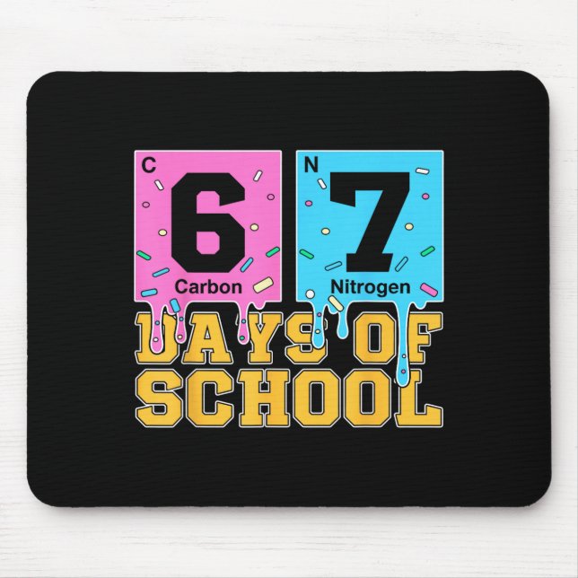 Mousepad 67th Day Of School Kids Funny Meme Six Seven Perio (Frente)