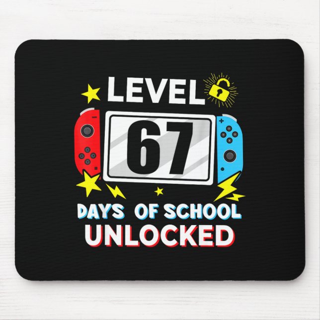 Mousepad 67th Day Of School Level 67 Days Of School Unlocke (Frente)