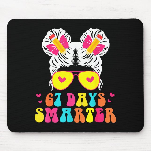 Mousepad 67th Day Of School Shirt 67 Day Smarter Bun Teache (Frente)