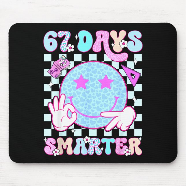 Mousepad 67th Day Of School Shirt 67 Days Smarter Teacher B (Frente)