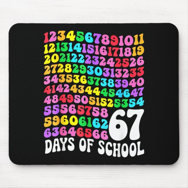 Mousepad 67th Day Of School Teacher 67 Days Math Numbers  (Frente)