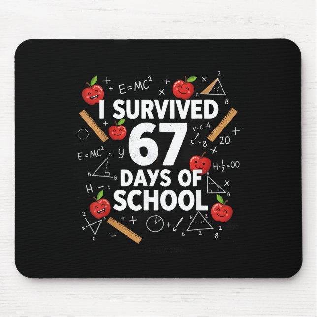 Mousepad 67th Day Of School Teacher Kids 67 Math Numbers 10 (Frente)