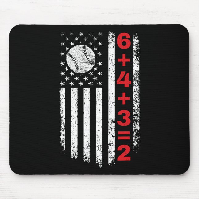 Mousepad 6+4+3=2 Double Play Sell Math Player American Flag (Frente)