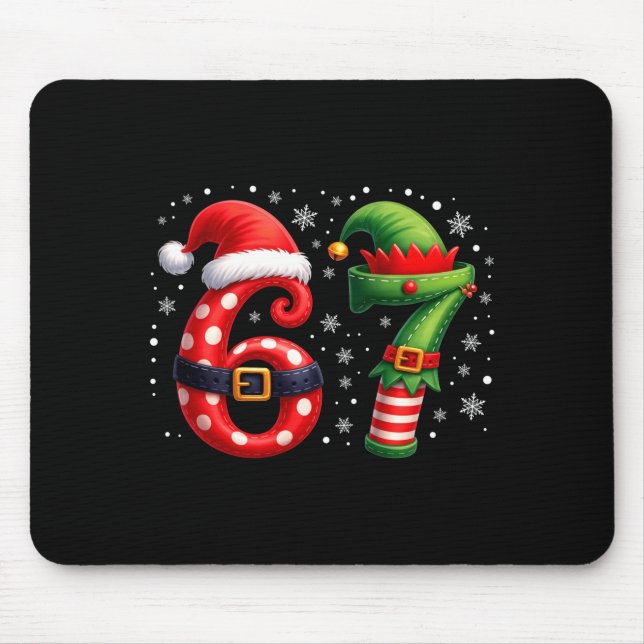 Mousepad 6-7 Christmas Squad Funny 67 Six Seven Meme Xmas 6 (Frente)