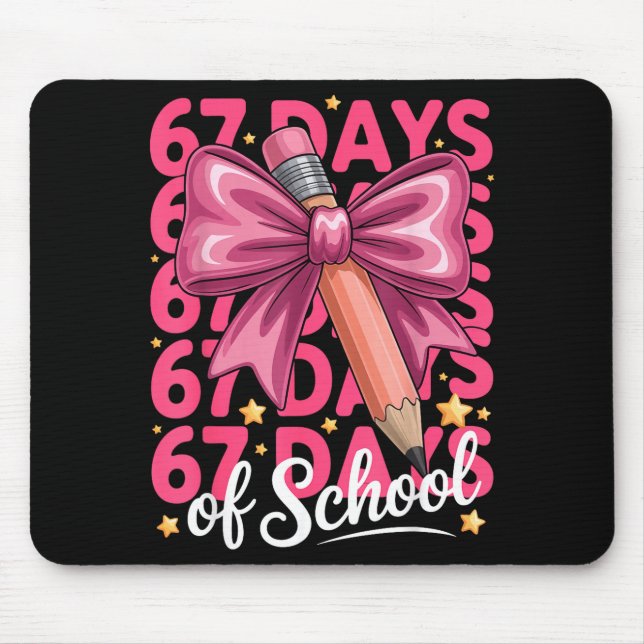 Mousepad 6 7 Days Of School Girls Coquette Bow Cute Funny S (Frente)