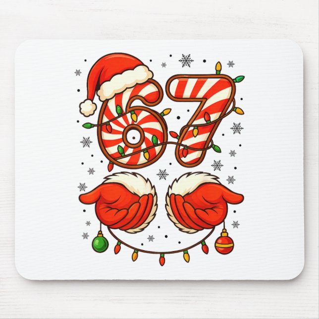 Mousepad 6-7 Esquadrão de Natal Divertido 67 Seis Sete Meme (Frente)