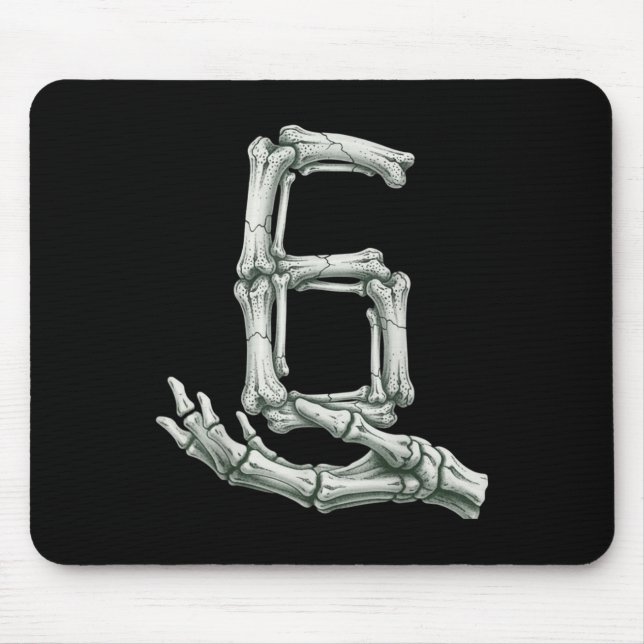 Mousepad 6 7 Esqueleto de Halloween Engraçado 67 Meme Gen A (Frente)
