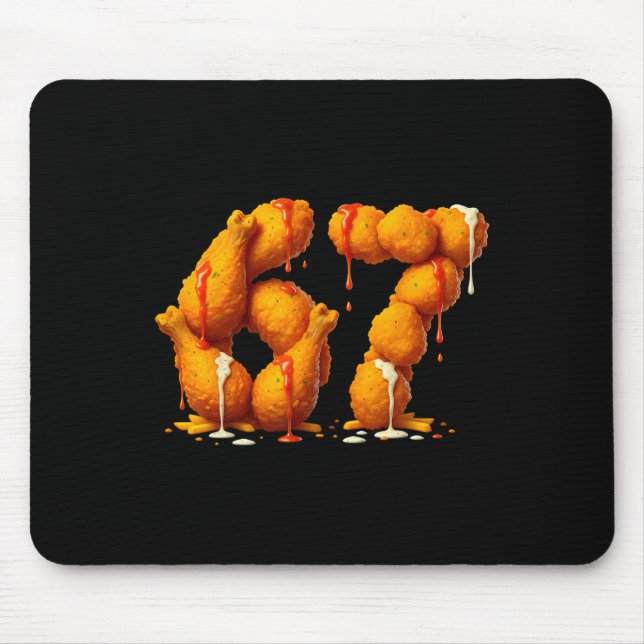 Mousepad 6 7 Meme Frango Frito 67 Pijamas Crianças Seis Set (Frente)