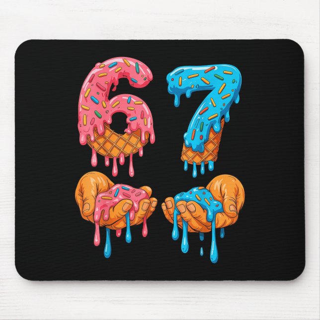 Mousepad 6 7 Meme Ice Cream Drip Gen Alpha Slang  (Frente)