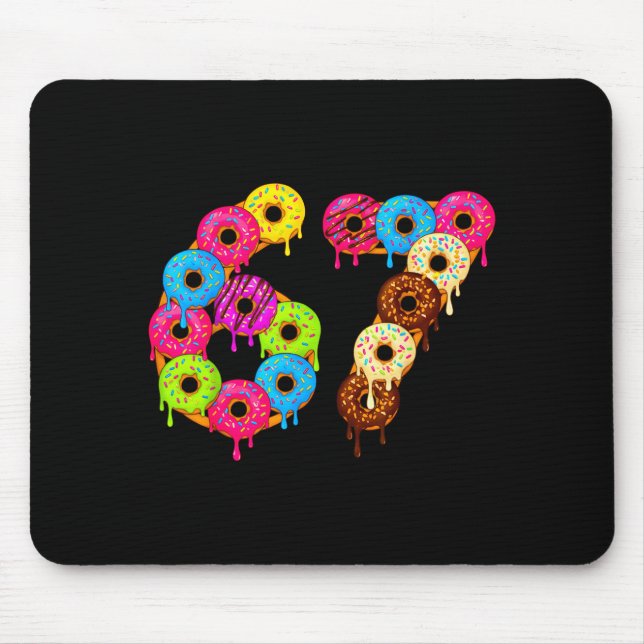 Mousepad 6 7 Meme Matching Love Donuts 67 Pajamas Kids Six  (Frente)