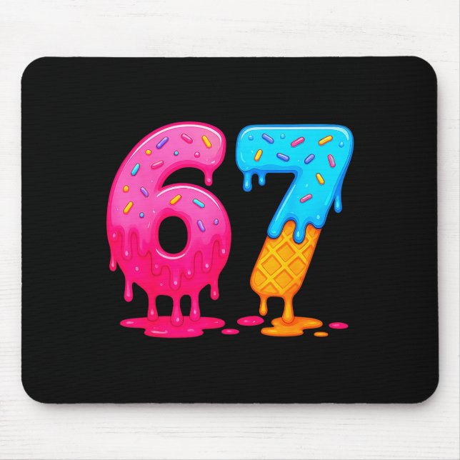 Mousepad 6 7 Meme Seis Sete Gotejamento de Sorvete  (Frente)