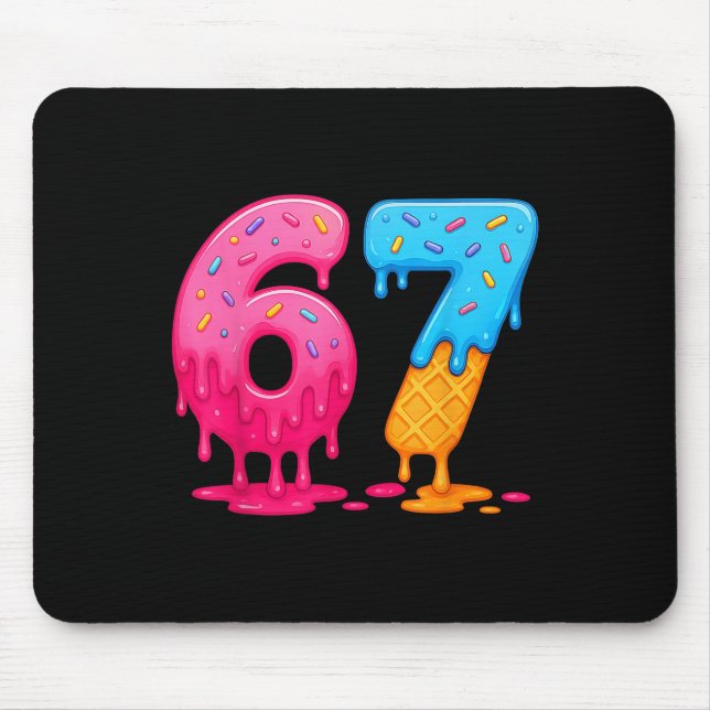 Mousepad 6 7 Meme Seis Sete Sorvete Drip  (Frente)