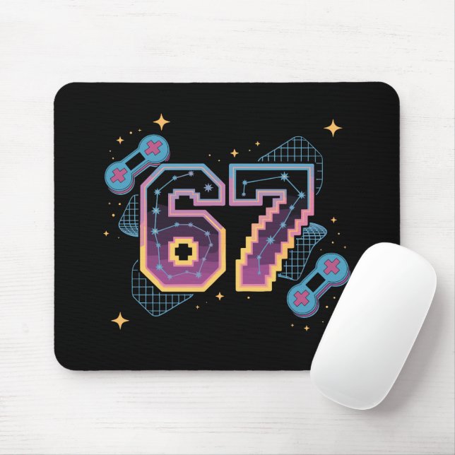 Mousepad 6 7 Seis Sete Jogos Geração Z Alpha Gíria de Meme  (Com mouse)