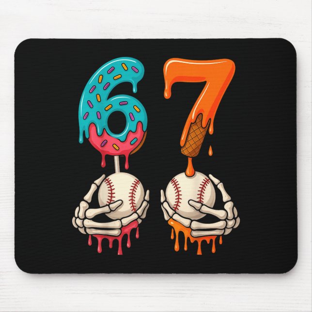 Mousepad 6 7 Six Seven Baseball Meme Gen Z Alpha Slang Boys (Frente)