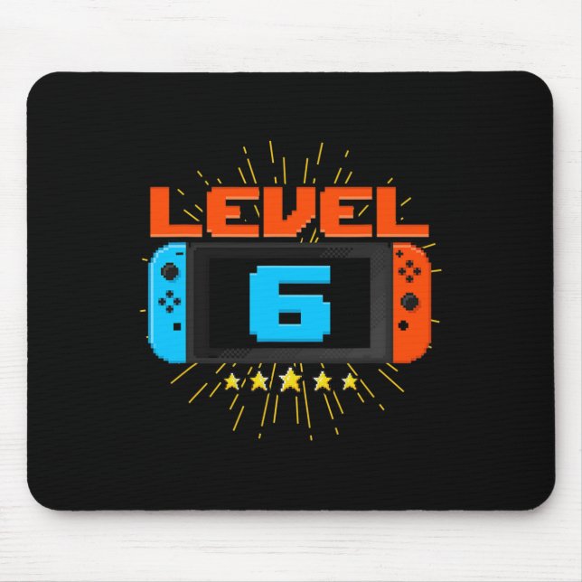 Mousepad 6 Birthday Boy Level 6 Unlocked Video Game 6 Yea (Frente)