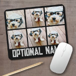 Mousepad 6 Colagem de fotos - preto com nome em negrito em<br><div class="desc">Use suas fotos do Instagram quadradas para obter os melhores resultados! PARA ALTERAR O PLANO DE FUNDO - clique na área de personalização ou design avançada e escolha uma cor no selecionador de cores. Adicione suas fotos e instantâneos favoritos a esta fita de filme para obter um detentor de memória...</div>