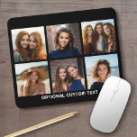 Mousepad 6 Colagem de Fotos Texto Opcional — CAN Edit Color<br><div class="desc">Adicione seus fotos favoritos a este modelo divertido. Você pode usar fotos quadradas ou quaisquer fotos para esta grade.</div>