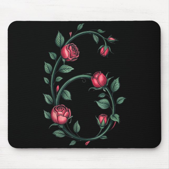 Mousepad 6 Floral 67 Rose Valentines Day Funny Love Matchin (Frente)