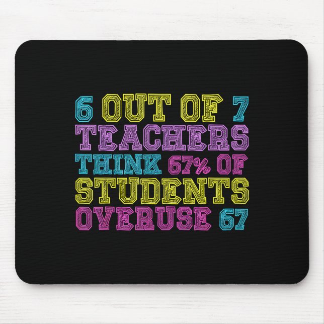 Mousepad 6 Out Of 7 Teachers Think 67% Students Overuse 67  (Frente)