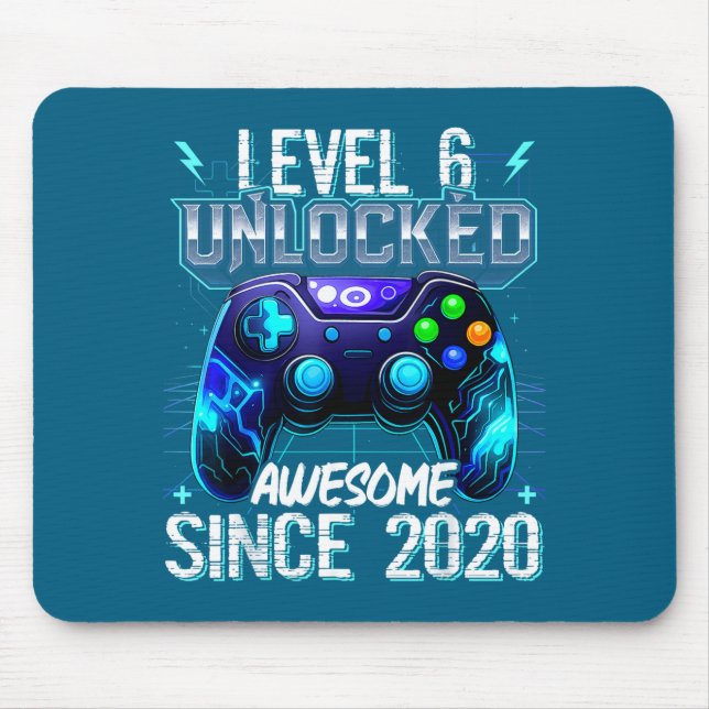 Mousepad 6th Birthday Boy Level 6 Gamer 6 Year Video Game P (Frente)