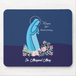 Mousepad 70 aniversário da vida religiosa Nun Flor Rosa