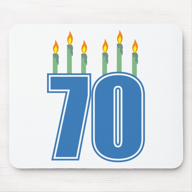 Mousepad 70 velas do aniversário (azul/verde) (Frente)