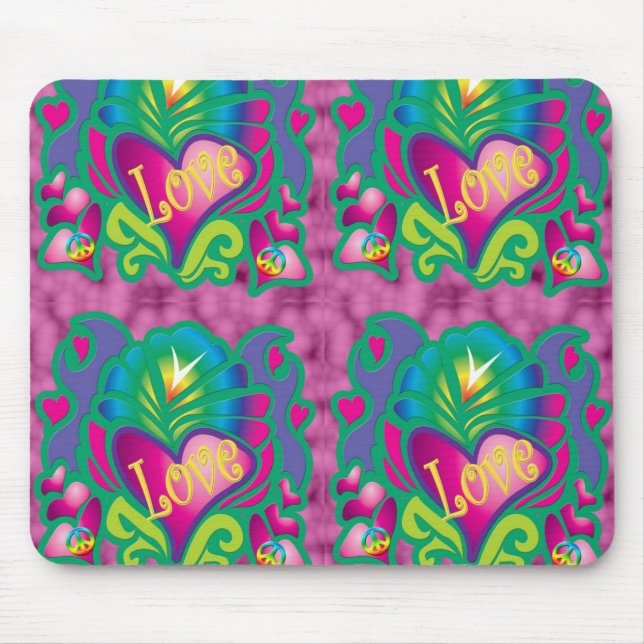 Mousepad 70s Amor floral (Frente)