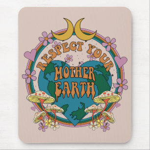 Mousepad 70's Retro Mother Earth Graphic