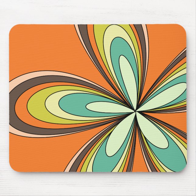 Mousepad 70's retro spring hippie flower power (Frente)