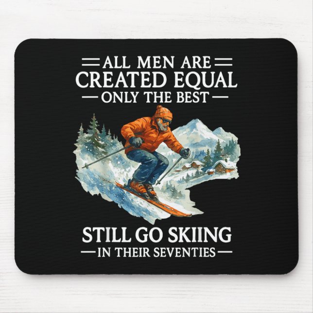 Mousepad 70th Birthday Skier Man 70 Years Old Skiing Lover  (Frente)