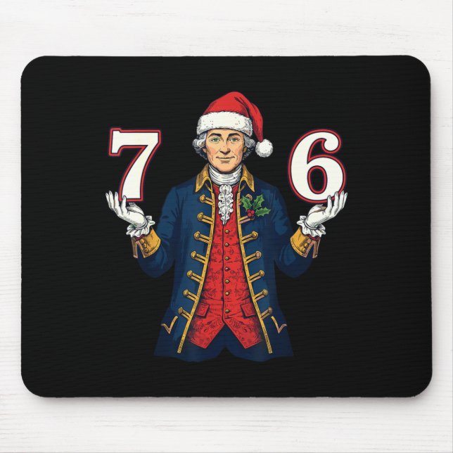 Mousepad 7-6 6-7 Funny George Washington Santa 67 Meme Chri (Frente)