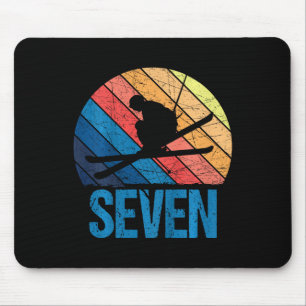Mousepad 7 Aniversário Retro Esqui Esqui De 7 Anos Menina