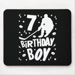 Mousepad 7 Birthday Boy Ice Hockey Kids 7 Anos Festa